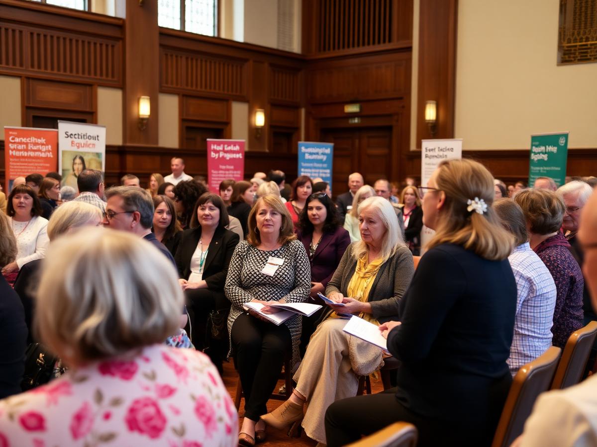 Community engagement event with diverse women
